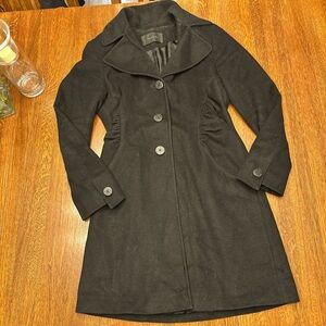 Elegant Black Women's Wool Coat